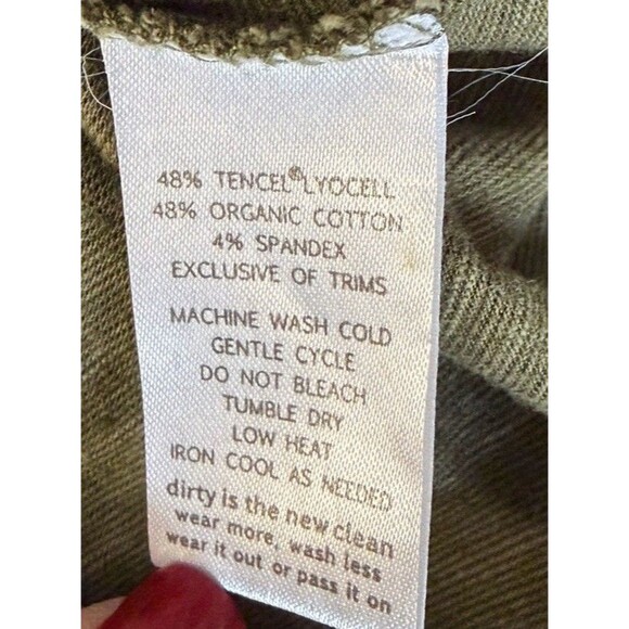 Horny Toad Dress  Size Medium Army Green Tencel Cotton Long Sleeve Casual - Picture 5 of 7